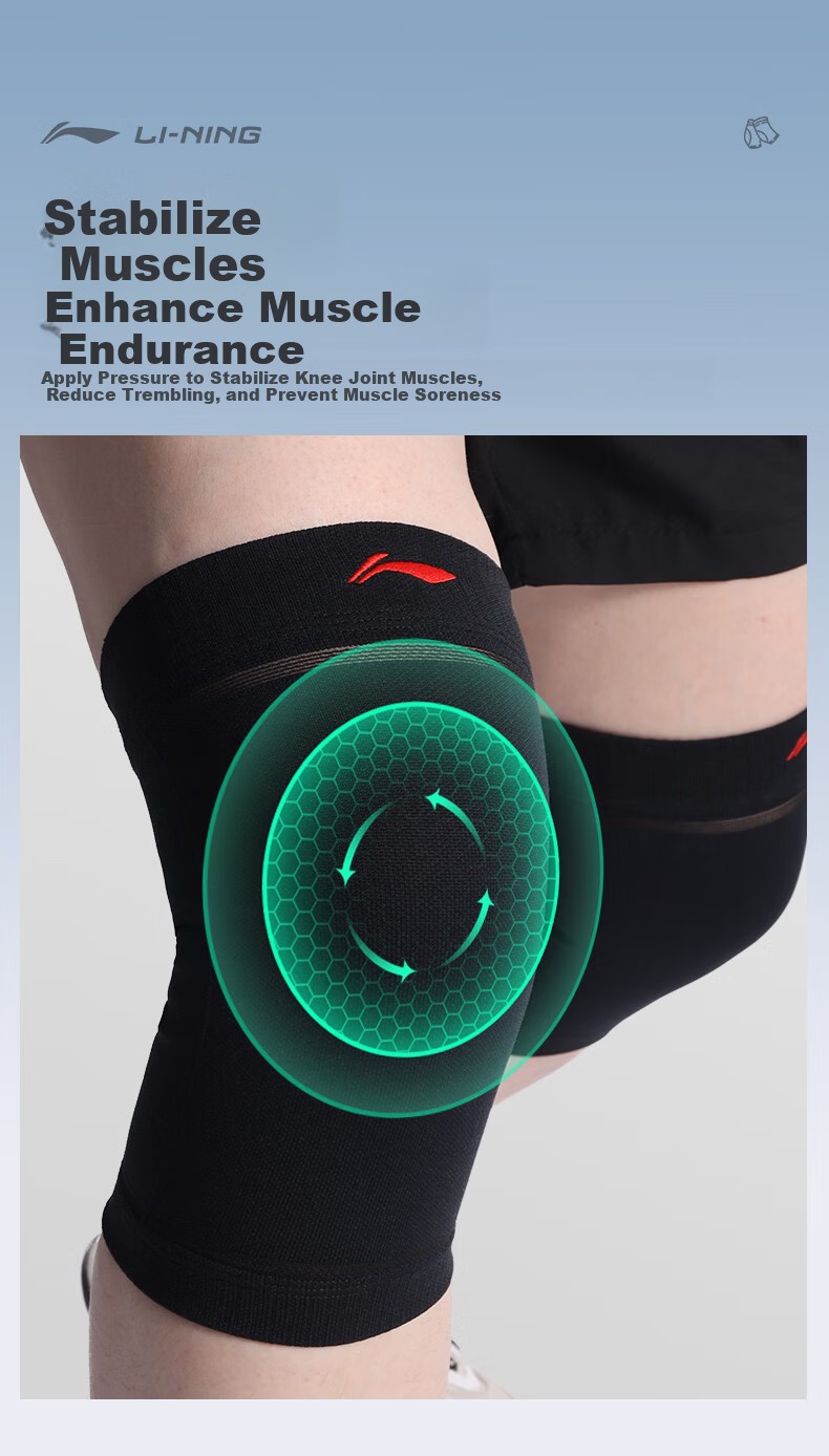 LI-NING Summer Thin Knee Brace for Running Men and Women, Meniscus Injury, Effusion, Synovitis, Joint Pain 6
