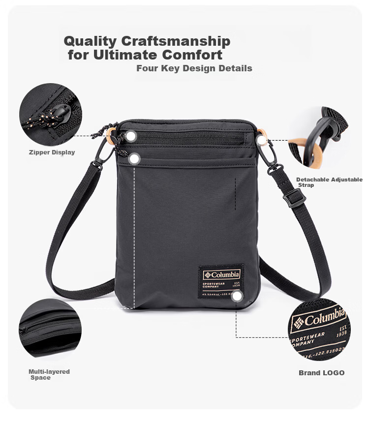 Columbia Unisex Shoulder Bag 3L Lightweight Crossbody Sports Outdoor Spring Summer 2026 New UU1979 191 4