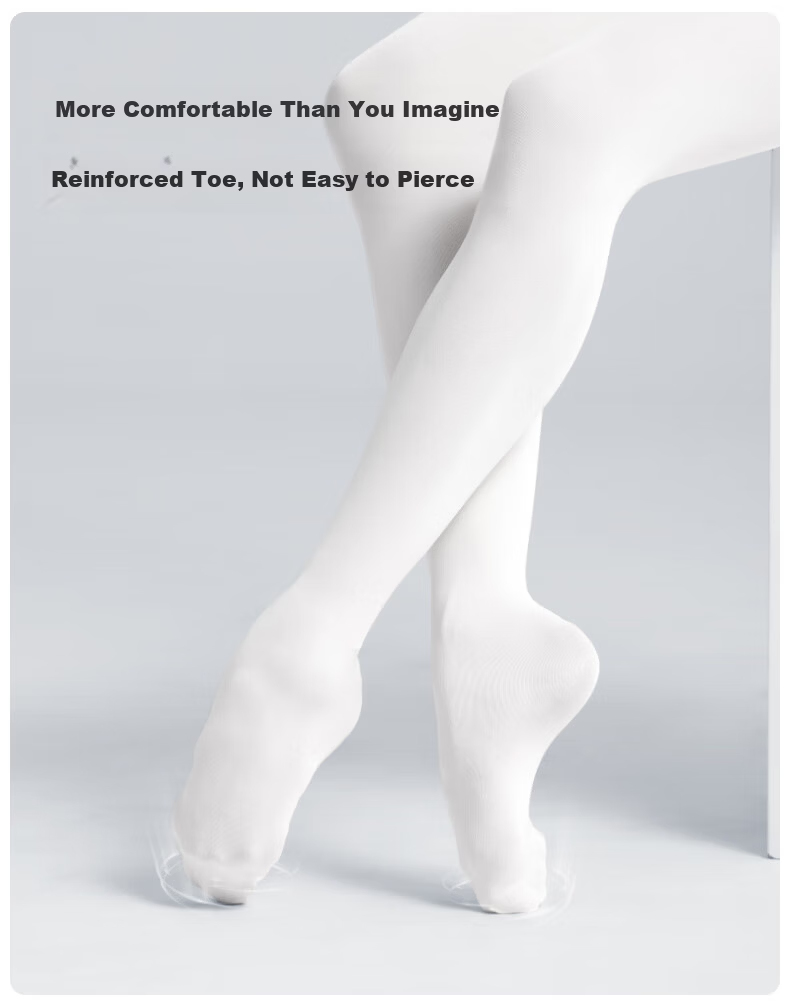 Bowuwuyuan Dance Tights for Adult Women, White Dance Pantyhose Stockings, Ballet Dance Exam Special Large Stockings White Silk 4