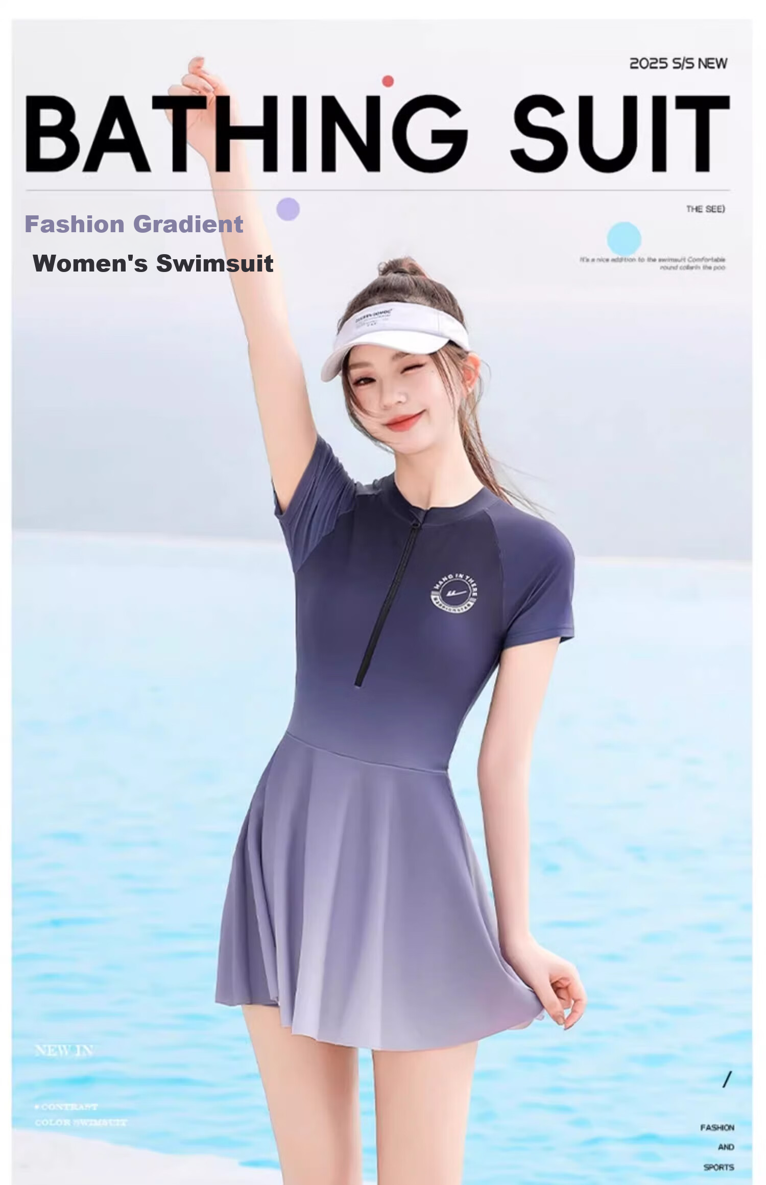 Huili Women's Swimsuit, High-End Popular One-Piece Boyleg Swimwear, Specially Designed for Swimming Pools, Tummy Control, Slimming, Hot Springs, Swimwear 15178 L 1