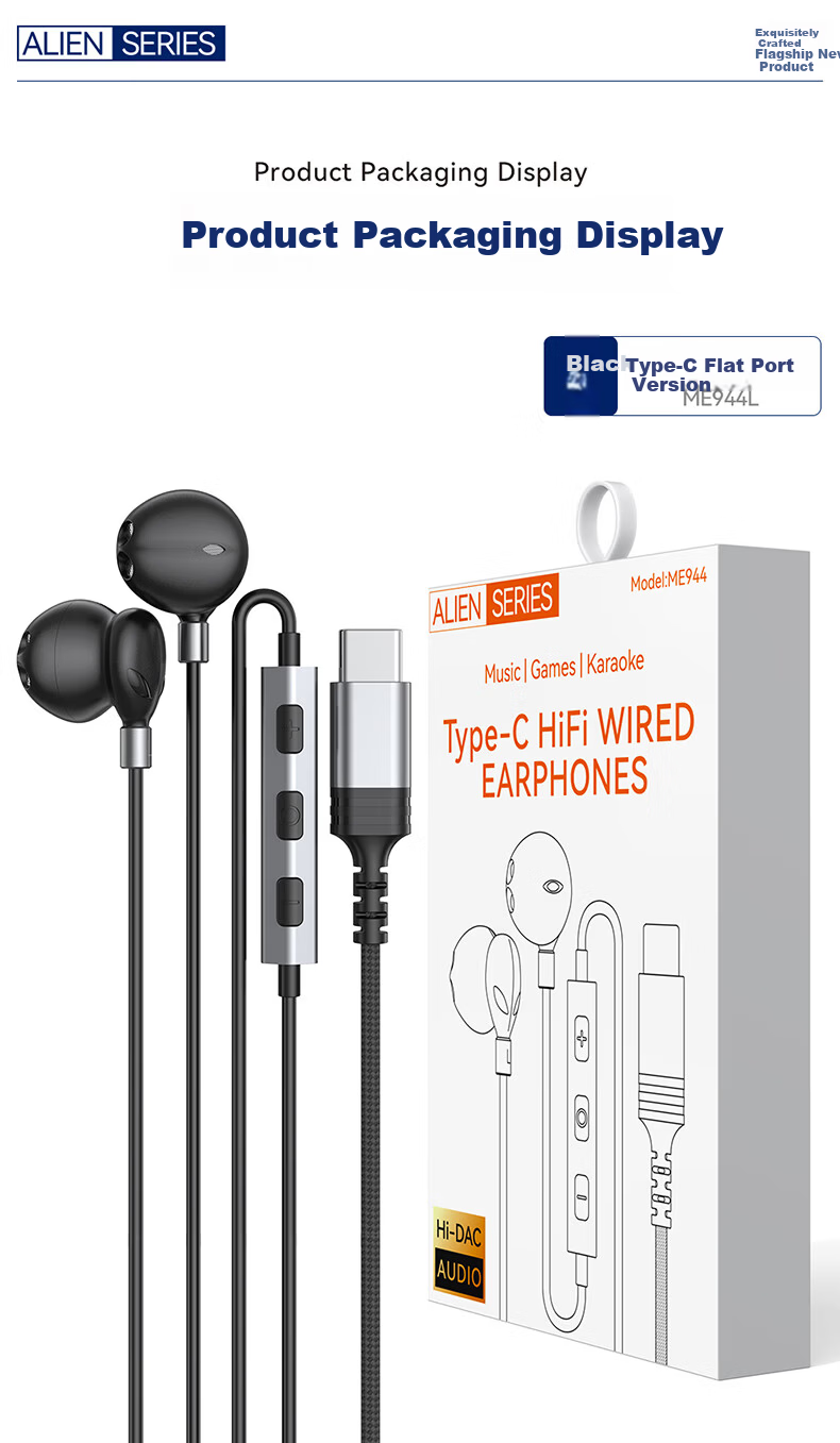 DOOSEYUON Wired Semi-In-Ear Earphones with In-Line Control, 3.5mm Jack, White, Compatible with Computers, Laptops, and Mobile Phones 5