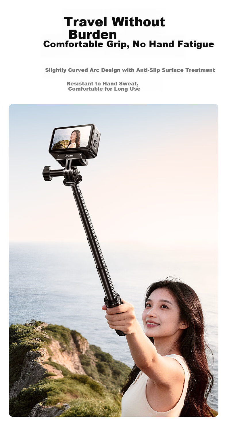 BIAZE DJI 360 Bullet Time Handle for Feiyu Insta360 X5/X4 Panoramic Camera Hidden Selfie Stick Rotating Handle Extension Rod Tripod Accessory JS41 6