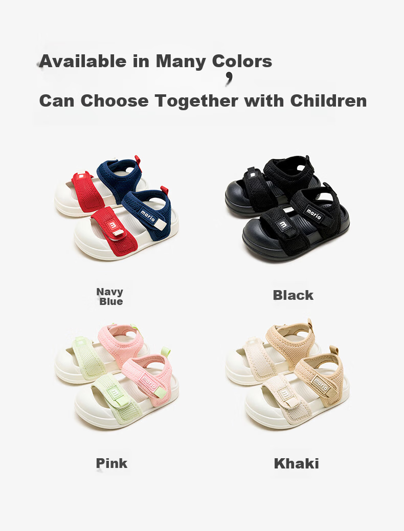 Cheerful Mario Kids Boys Summer 2025 Sports Sandals Toddler Boys Non-Slip Baby Beach Shoes Girls 10