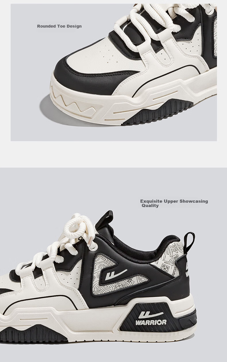 Warrior Official Men's Summer Leather Panel Shoes Casual Sports Shoes Thick Sole Versatile White Men's Shoes Beige Gray Size 40 2