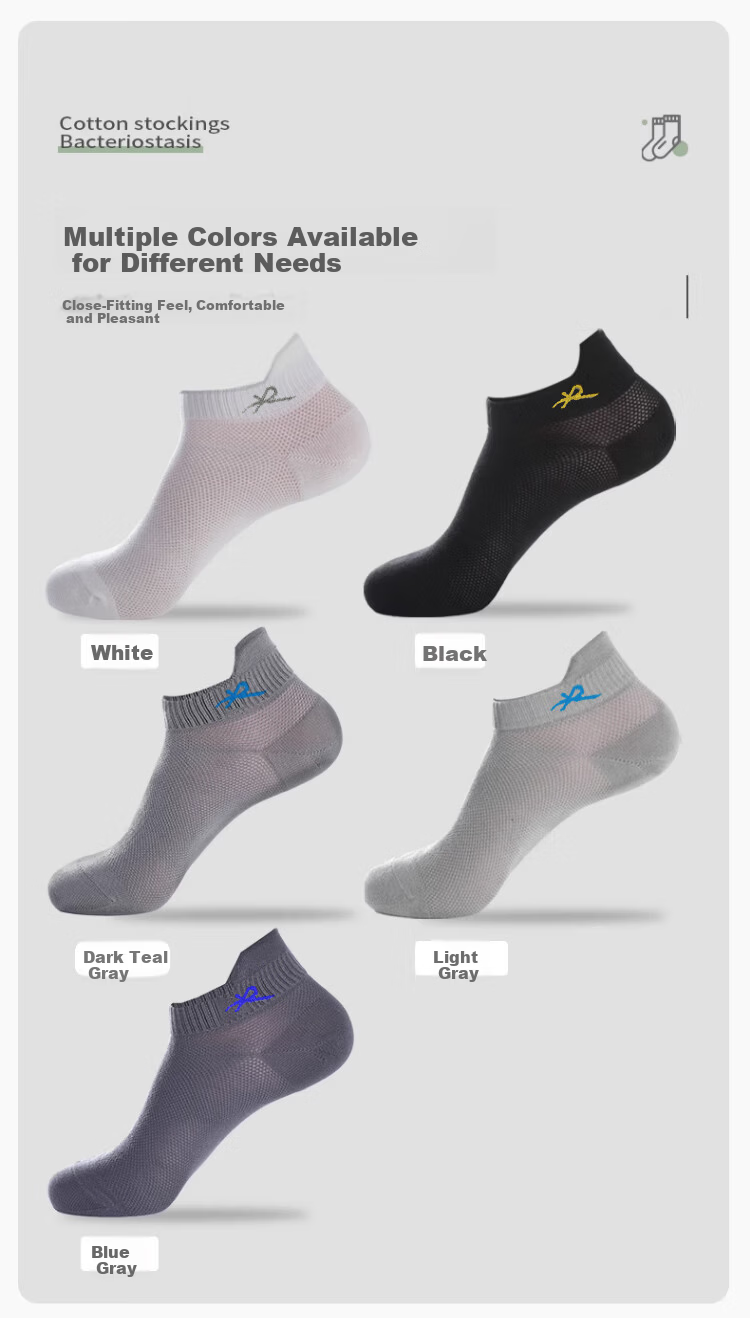 LangSha Spring Summer New Men's Socks Pure Cotton 5A Antibacterial Mesh Breathable Odor-Resistant Casual Men's Socks Summer 13