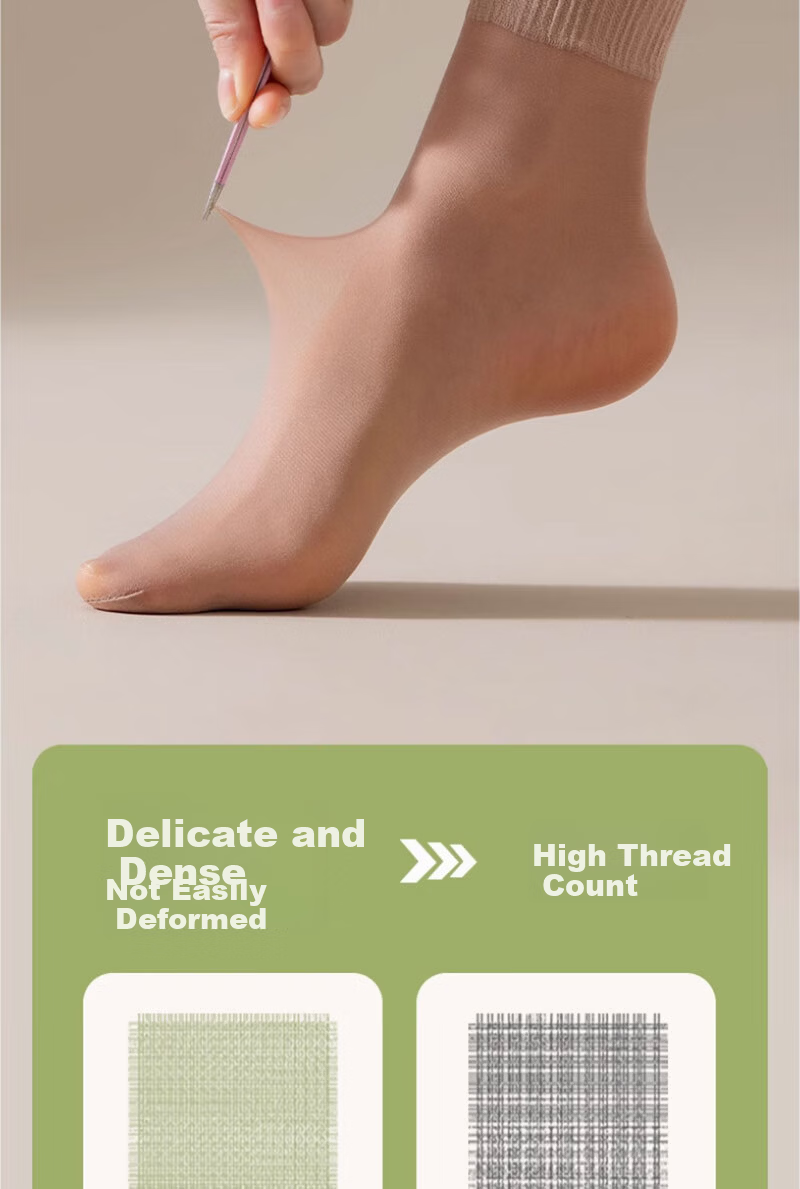 Cotton Full Women's Short Socks Non-Binding Summer Ultra-Thin Velvet Durable Anti-Snag 15 Pairs 5