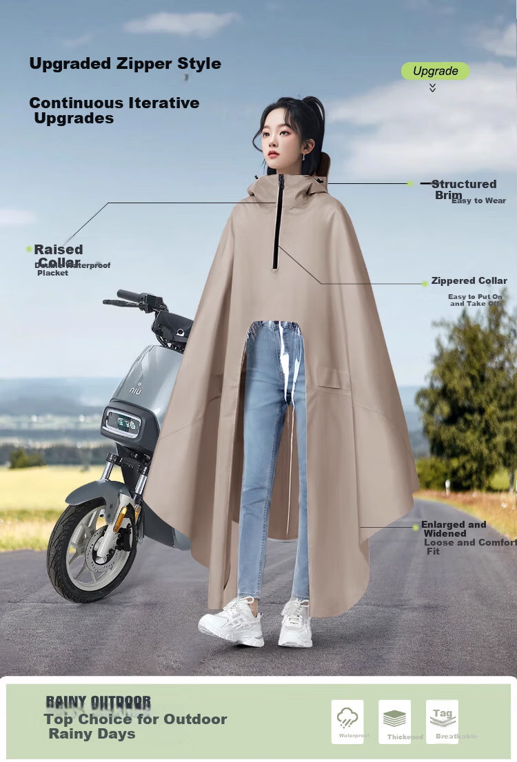 Feilinsman Electric Vehicle Raincoat Long Full-Body Thickened Enlarged Unisex Adult Motorcycle Electric Bike Rain Poncho 3