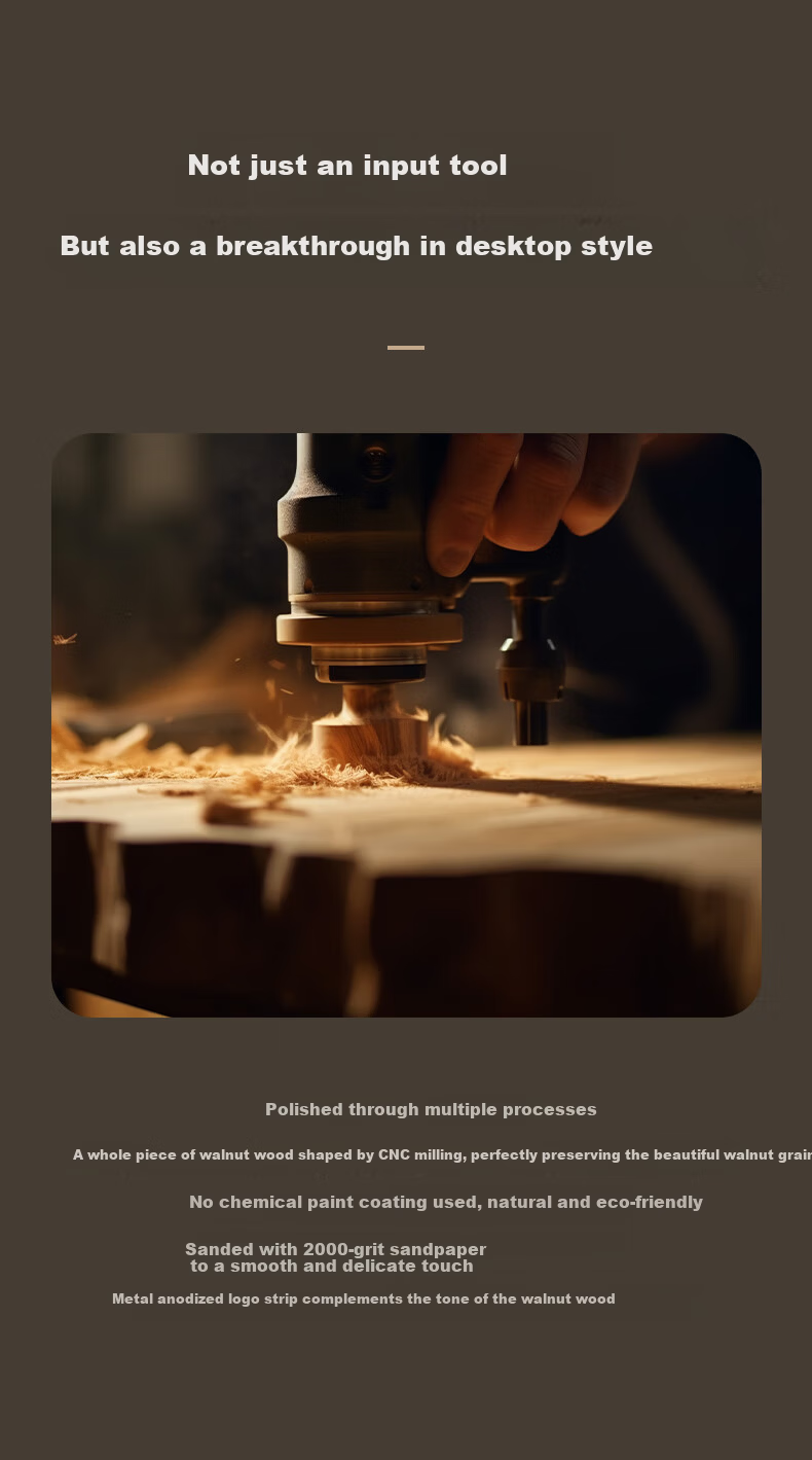 AKKO MU01 Wooden Wireless Tri-Mode Mechanical Keyboard Custom Gasket Structure CNC Walnut Ink Wash Style Wired 68-Key Gaming Office Keyboard 2