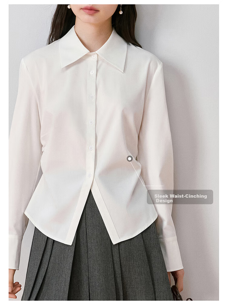 Miss Bird Blue Long Sleeve Office Shirt Women's Slim Fit Breathable Work Blouse 2
