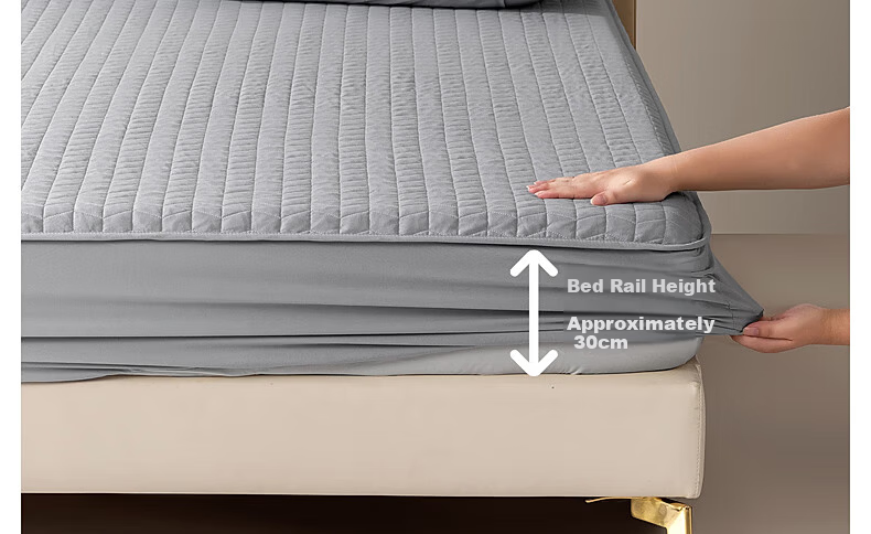Belleace Mercury Home Textile A-Class Washable Soybean Filled Soft Antibacterial Brushed Fitted Mattress Protector Pad 22