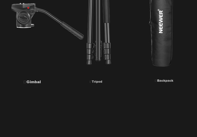 NEEWER Aluminum Alloy Lightweight Tripod for DSLR And Mirrorless Cameras, Professional Universal Photography And Video Stand, Outdoor Travel Monopod SAB264 24
