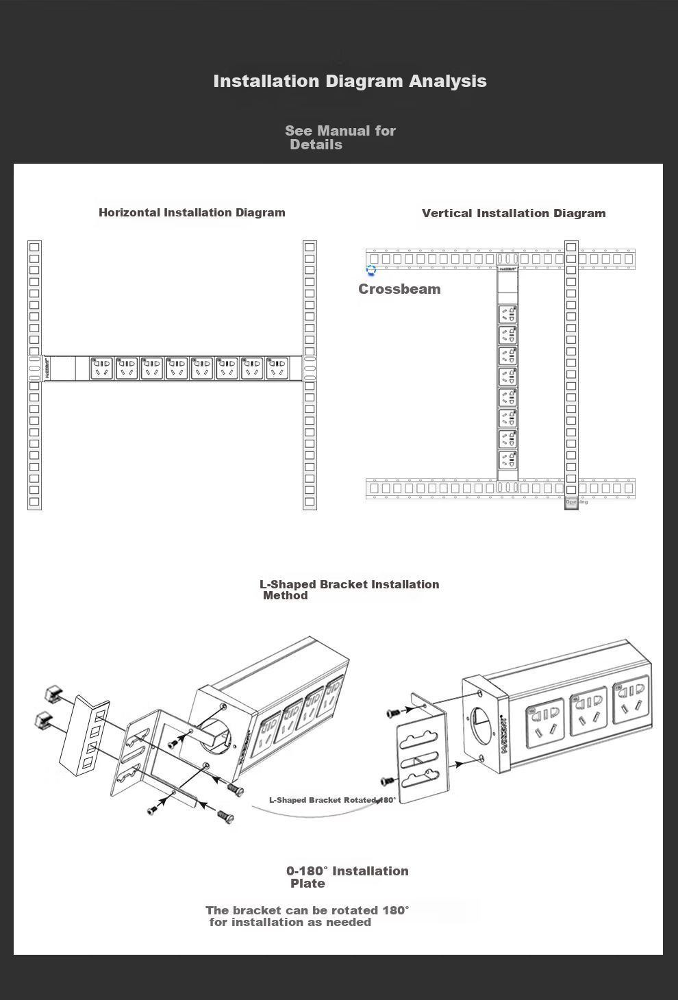 MAXCENT PDU Cabinet Socket 16-Port 32A High Power Power Strip New National Standard Current Voltage Indicator Junction Box Industrial Power Strip for Server Room MV0663DB 8