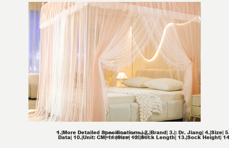 Hodo Encrypted Gauze Elegant Double-Layer Floor-Length Palace Mosquito Net 1.8×2m Home Three-Door Blue Gray 23