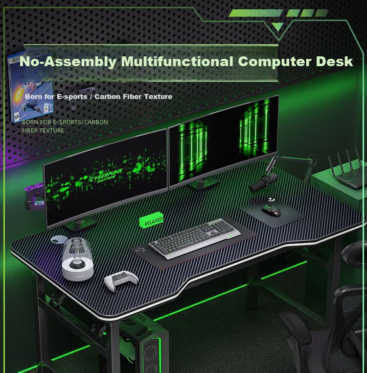 Anerya No-Installation Computer Desk Desktop Home Gaming Office Writing Desk Bedside 80x40cm 1