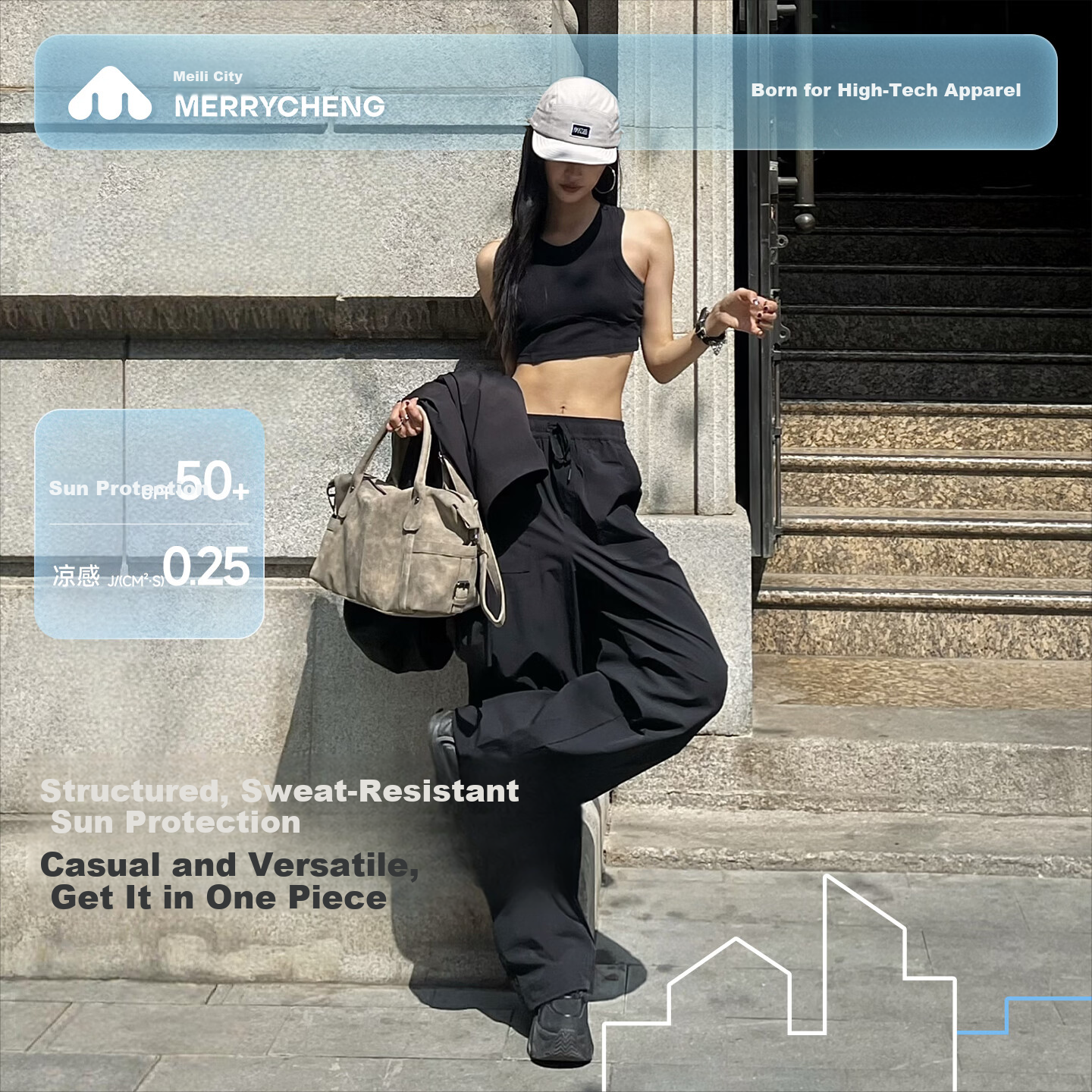 Meilicheng Hou Minghao Same Style Casual Pants for Women, Quick-Dry Cool-Feeling Cargo Pants, Lightweight Sports Pants, Straight-Leg Paratrooper Sun Protection Pants Z005