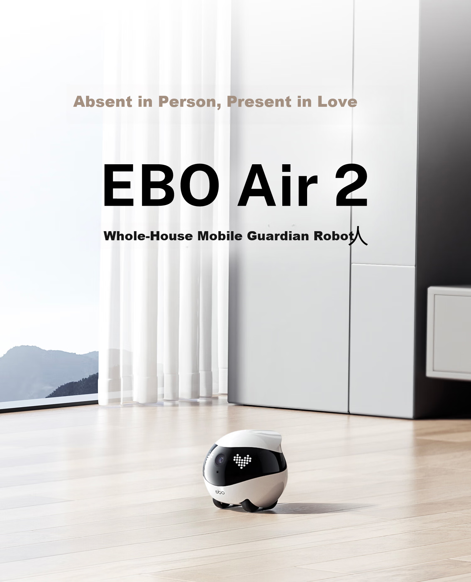 Enabot EBO Air 2 Mobile Surveillance Camera Elderly Kids Pets AI Companion Robot Home Monitoring Camera EBO Robot [Cloud Blue] 2