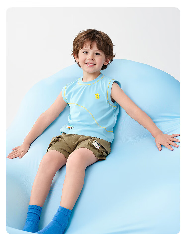 Balabala Kids Vest Girls Boys Baby 2026 Summer Quick-Dry Cooling Sun-Protective Knit Top 25