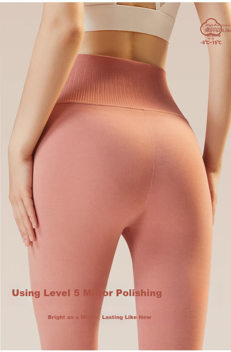 Zai Shuo Women's High-Waist Tummy Control Hip-Lifting Autumn and Winter Slimming Thermal Velvet Seamless Fleece-Lined Leggings 12