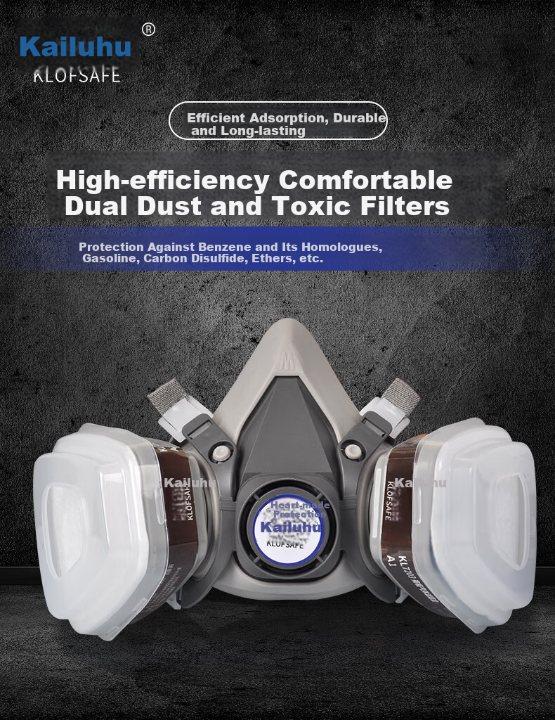 Kailehu Gas Mask Respirator Paint Spray Dustproof Industrial Chemical Pesticide Organic Vapor Protective Face Mask 1
