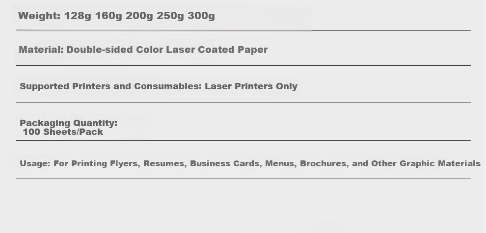 ZHIYIN A5 Coated Paper Laser Printing Paper Business Cards Menus Glossy High-Gloss Photo Paper White Card Cover Paper Double-Sided Color Laser Paper 160g 4