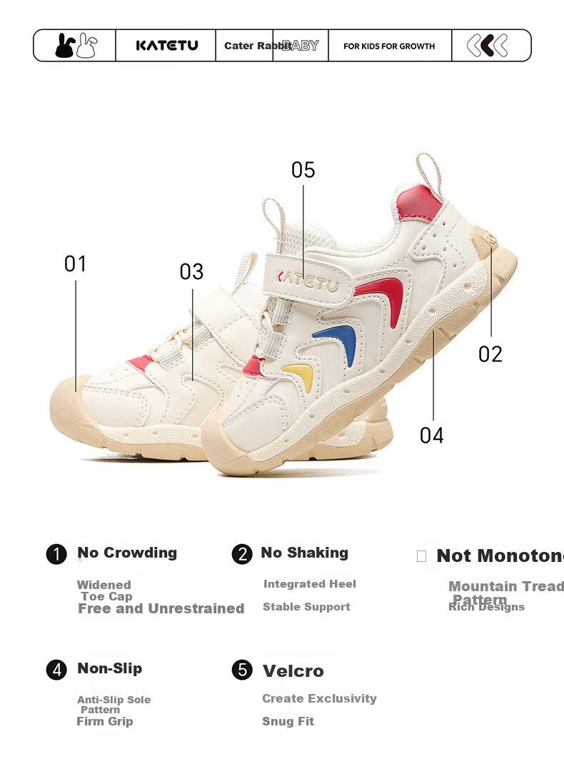 Carter Rabbit Baby Toddler Walking Shoes Spring New Children's Shoes Kindergarten Kids White Shoes 1-3 Years Functional Stable Shoes X4CE024 15