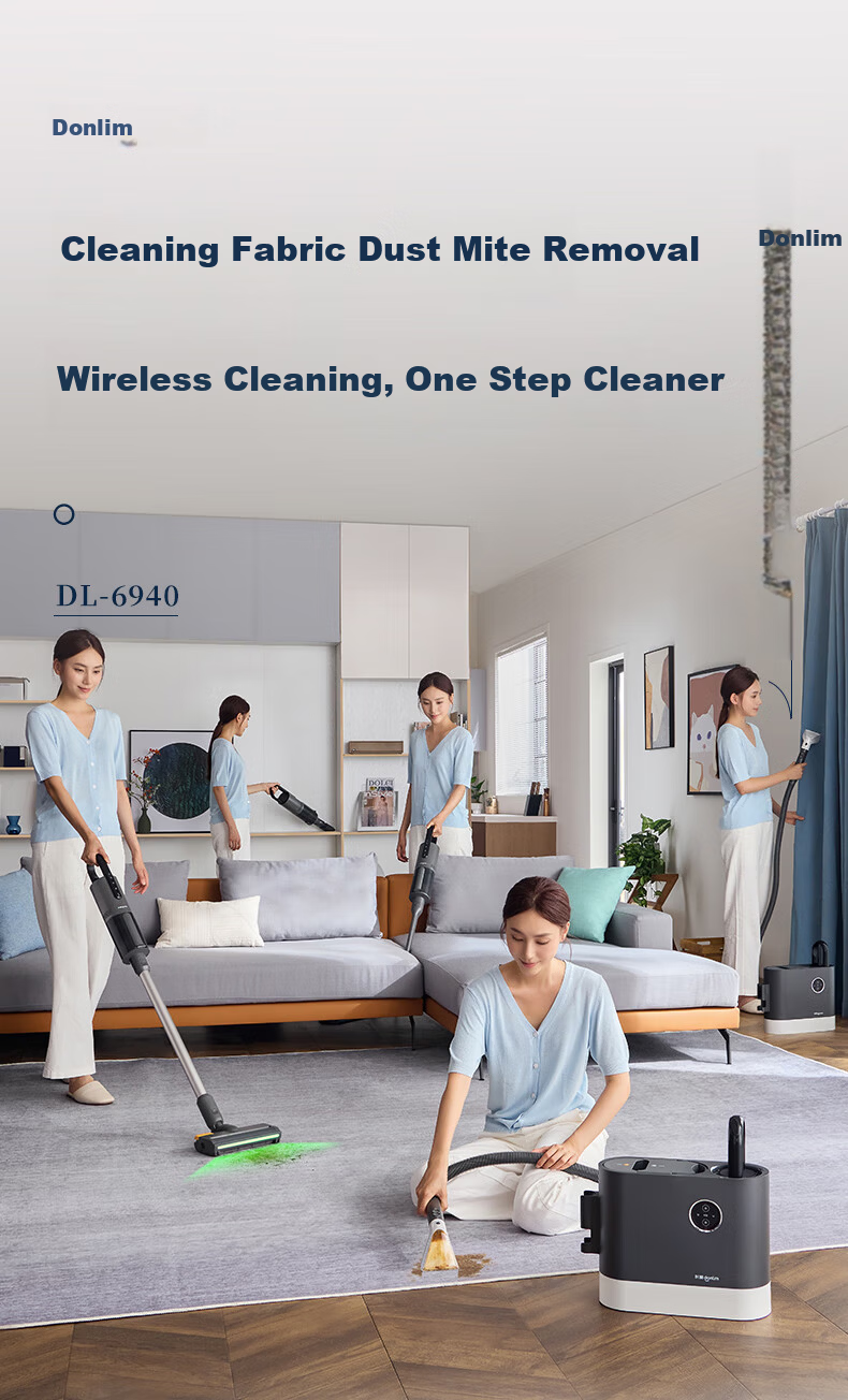 Donlim [8% Off for Top Streamers] Multifunctional Cleaning Machine with Strong Suction for Home Use, Self-Cleaning DL-6940 Dabu 3901 Wireless Upgraded Versio 2