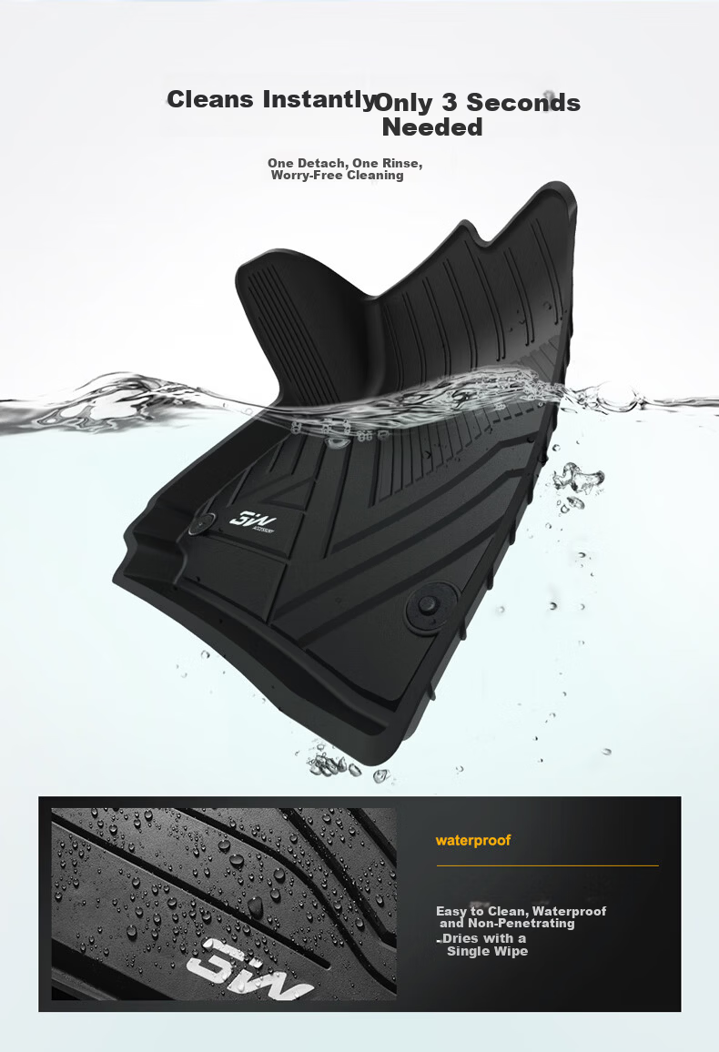 3W Custom Fit TPE Eco-Friendly Car Floor Mats for Volkswagen Magotan B8 + Double-Layer Menice Carpet Surface / Jingpei 7