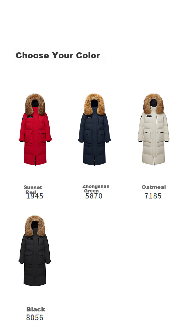 Bosideng Off-Season Extreme Cold Goose Down Unisex Hooded Extra Long Fur Collar Mall Edition New Year Red Down Jacket 14