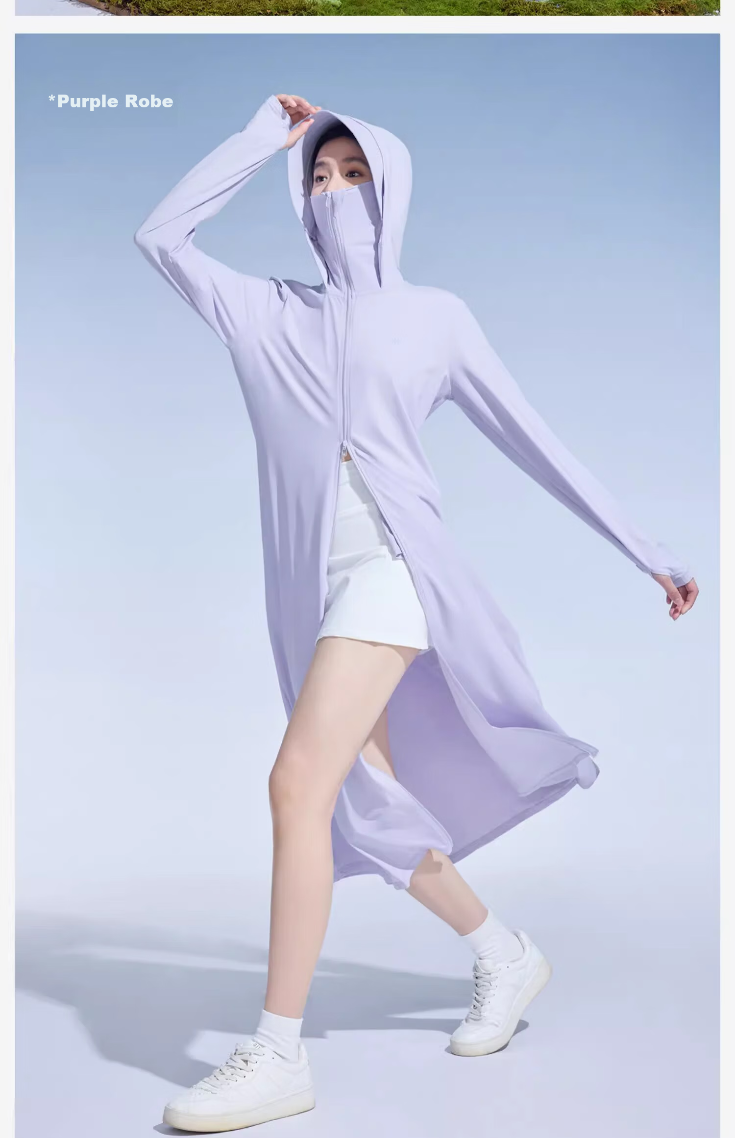 Moxun [Zhao Lusi Same Style] Long Sun Protection Jacket for Women UV Protection Breathable Full-Length Coat Robe Windbreaker 32