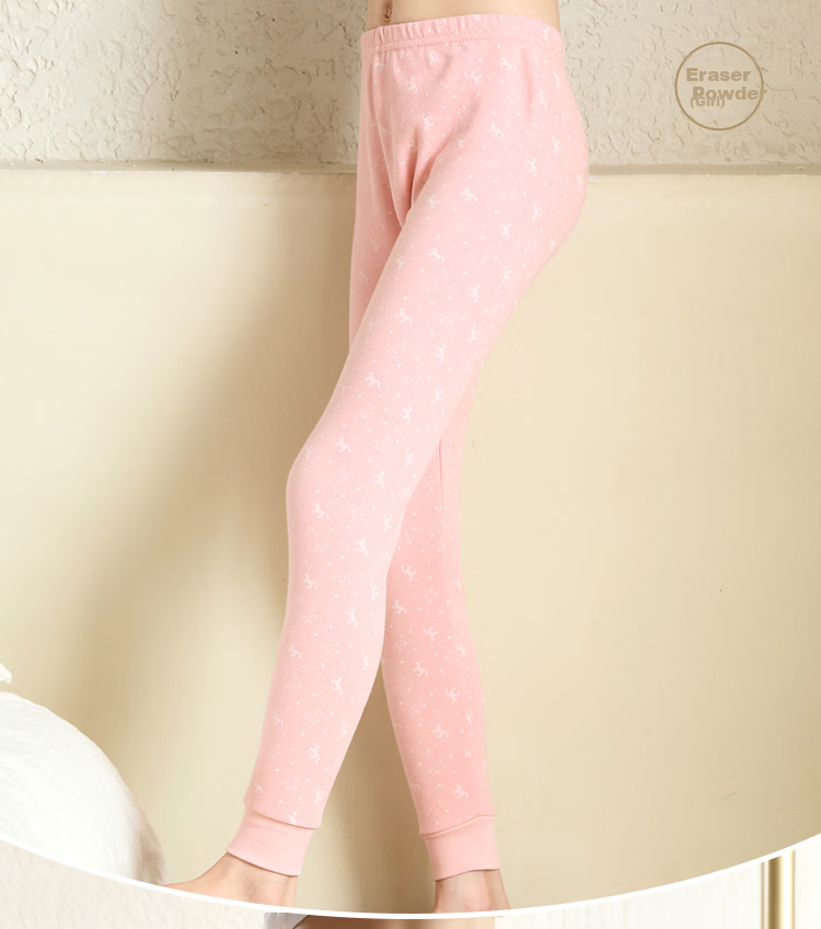 Hodohome Children's Cotton Thermal Pants Girls' Warm Cotton Underwear Sleepwear 198 Chen Sha Pink Size 120 8