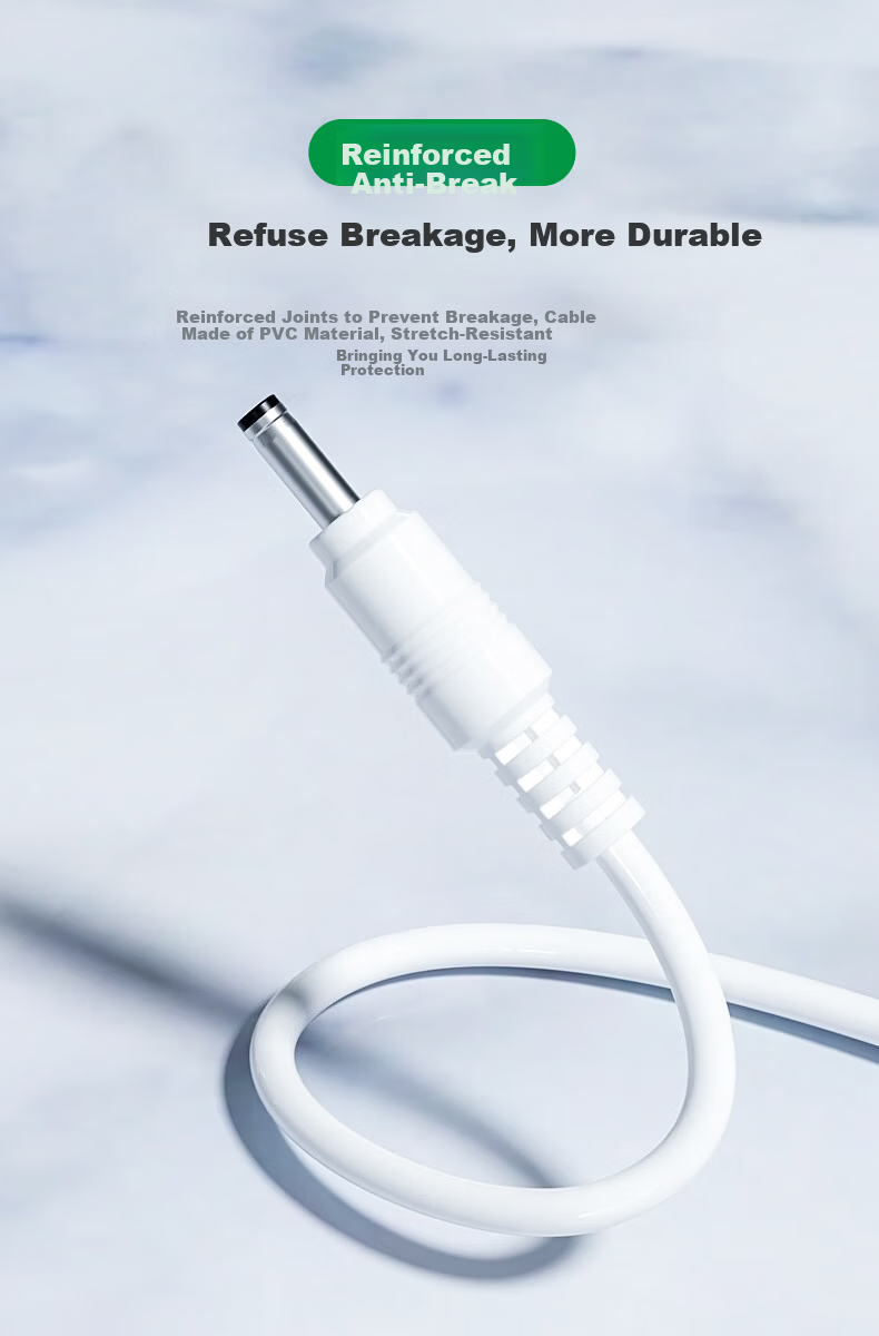 Jinling Shengbao Saky Electric Toothbrush Charging Cable for G5 Pro/G22/G32/B32/T2/T3/G33/M4/H3/H5 Water Flosser Round Hole Charging Cable DC3.5mm Power Cable 1m 6