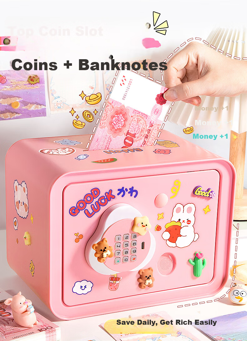 Kakabeier Kids Piggy Bank Toy Smart Savings Bank Password Fingerprint Early Education Finance 6-10 Years Boys Girls Birthday Gift 2