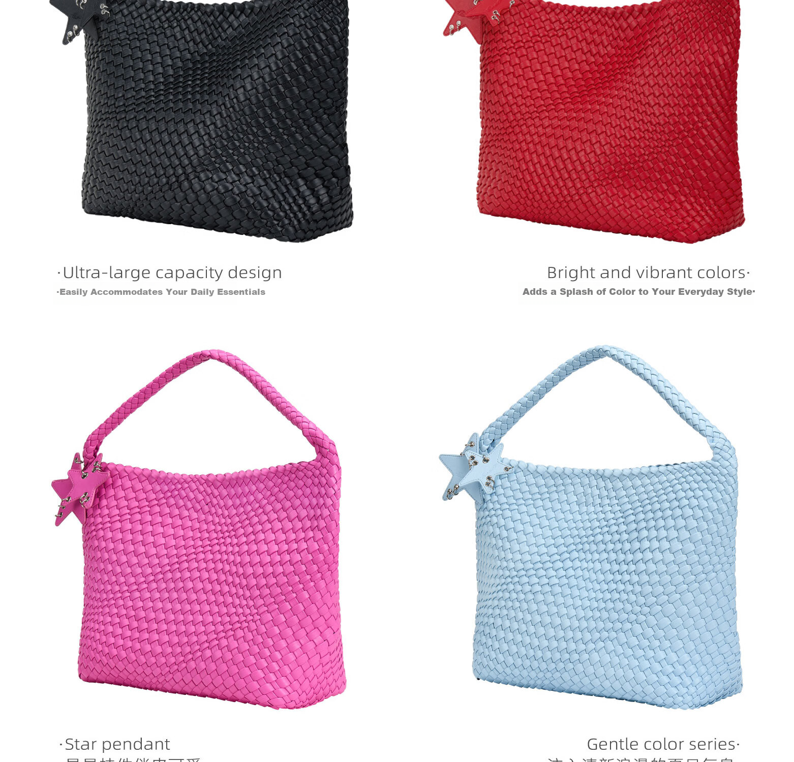 ECODAY Women's Original Design Classic Woven Large Capacity Tote Bag Commuter Handbag Shoulder Bag Birthday Gift 8
