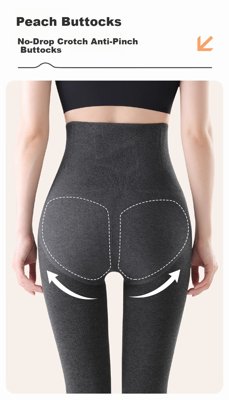 Caramella Women's Autumn Winter High Waist Tummy Control Butt Lift Fleece Lined Thickened Warm Leggings Black 12