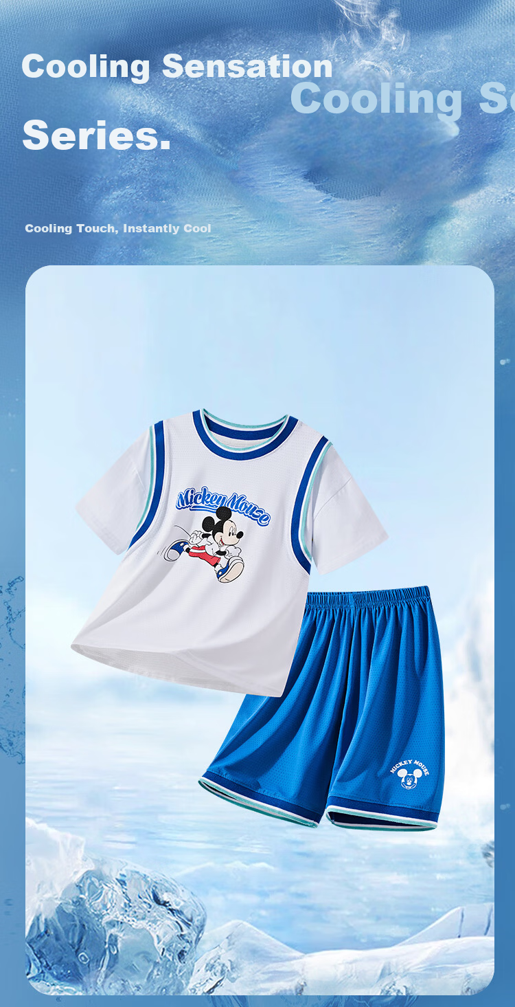 Disney Kids Boys and Girls Summer Quick-Dry Sports Set Baby Summer Clothing Girls Two-Piece Set 2026 New Arrival 1