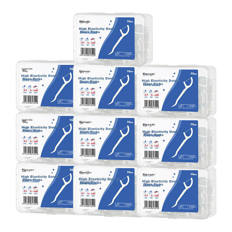 Dental Floss JD Self-Operated Fine Smooth Deep Cleaning Tooth Floss 10 Boxes Total 500 Sticks Convenient Toothpick Random