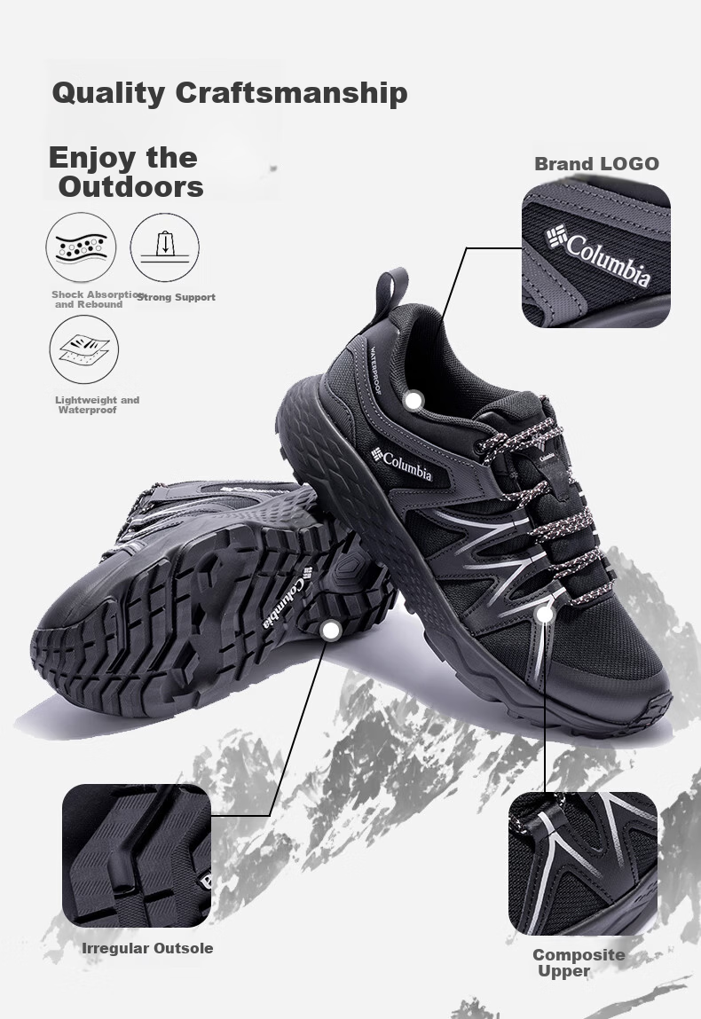 Columbia Men's Spring Summer 2026 Breathable Sports Shoes Durable Waterproof Slip-Resistant BE3094 010 3