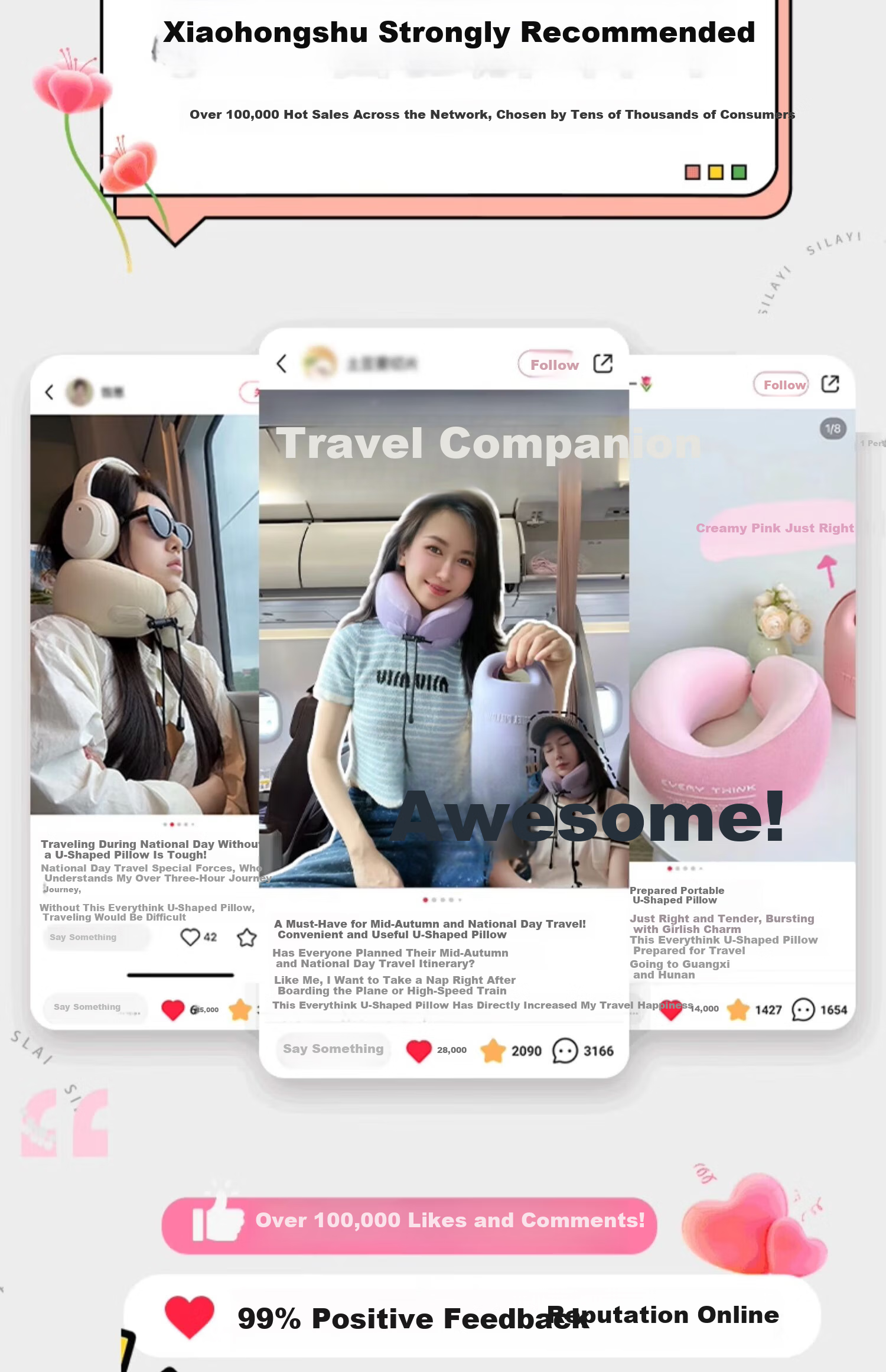 Sleep Cave Travel U-Shaped Pillow Portable Neck Support Pillow Airplane Neck Pillow Long-Distance Travel Neck Rest Everythink Nap U-Shaped Neck Pillow 2