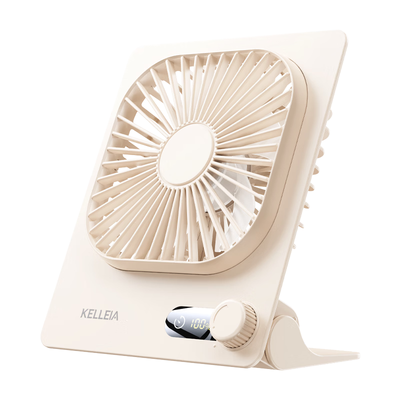 Kalai'ao Desktop Mini Fan Ultra-thin Silent High Airflow Large Capacity Portable Rechargeable 2000mAh Student Dorm Office Outdoor Camping Mini Electric Fan