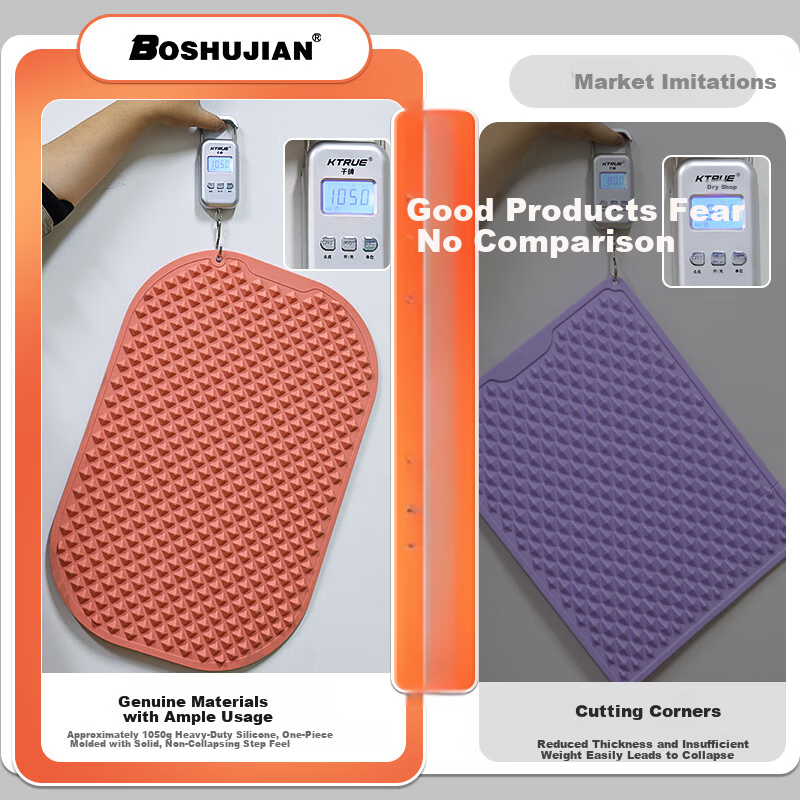 Boshujian Soft Silicone Acupressure Foot Massage Mat Slow Running Toe Pressure Plate