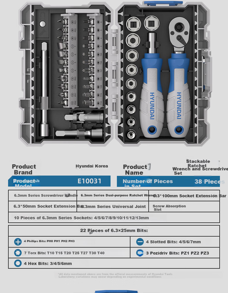 HYUNDAI Ratchet Screwdriver Set Home Repair Tools Precision Torx Phillips Flathead Screwdriver Kit 22
