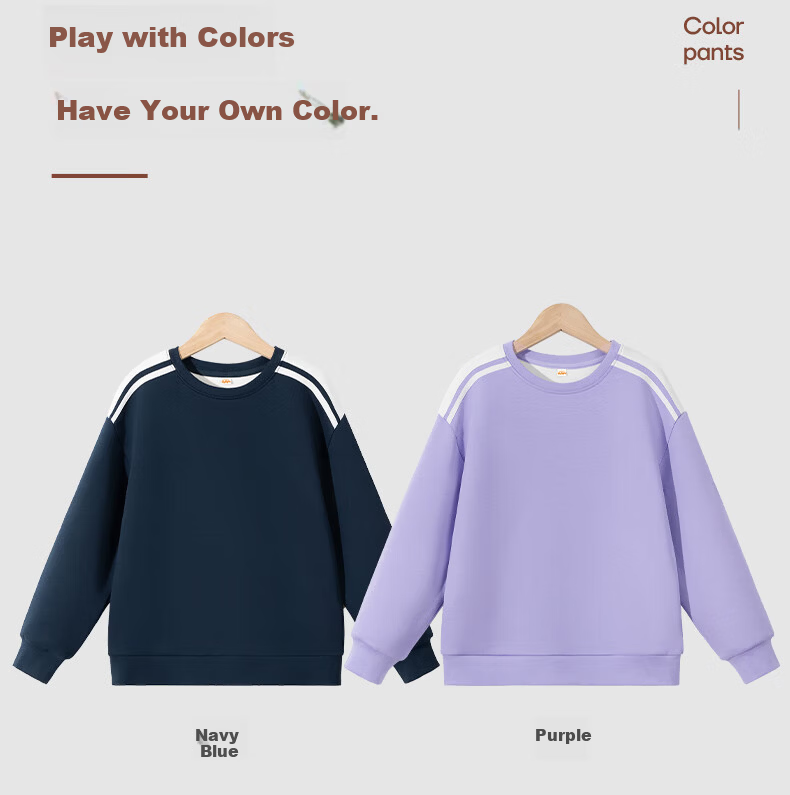 Baleno Boys' Sweatshirt Spring Autumn 2025 Air Layer Spliced Crew Neck Long Sleeve Kids Early Spring Sports Top 5