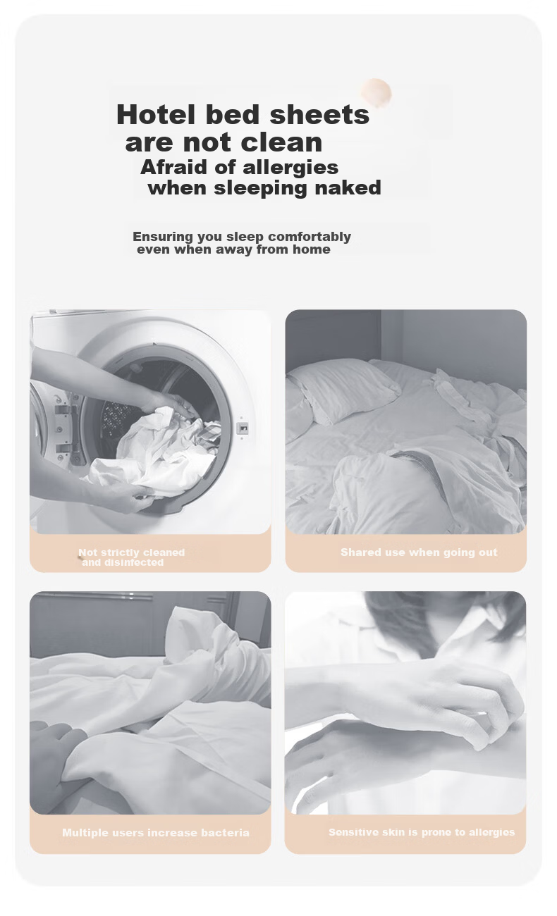 CHUYISHENG Disposable Bedding Set, Four Pieces, Soft And Thick, Includes Bed Sheet, Duvet Cover, Pillowcases, Travel Bedding Set, Three-Piece Set, Hygienic Protectio 2