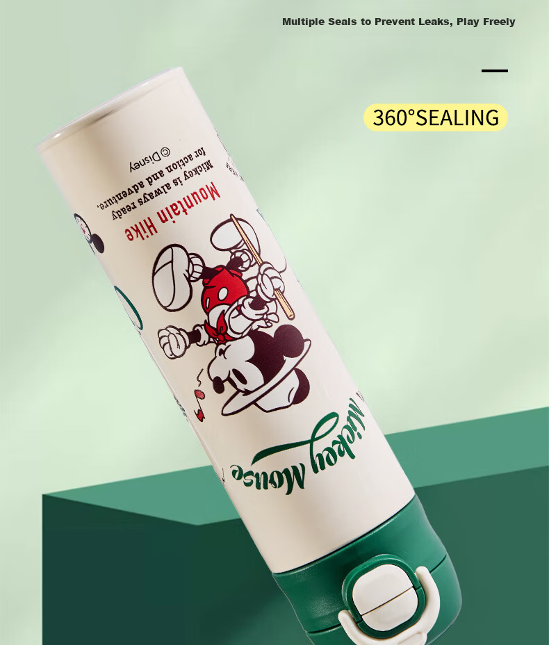 Disney Kids Insulated Stainless Steel 316 Large Capacity Straw Water Bottle Portable Double Drinking Cup for Boys and Girls Elementary School Students 11