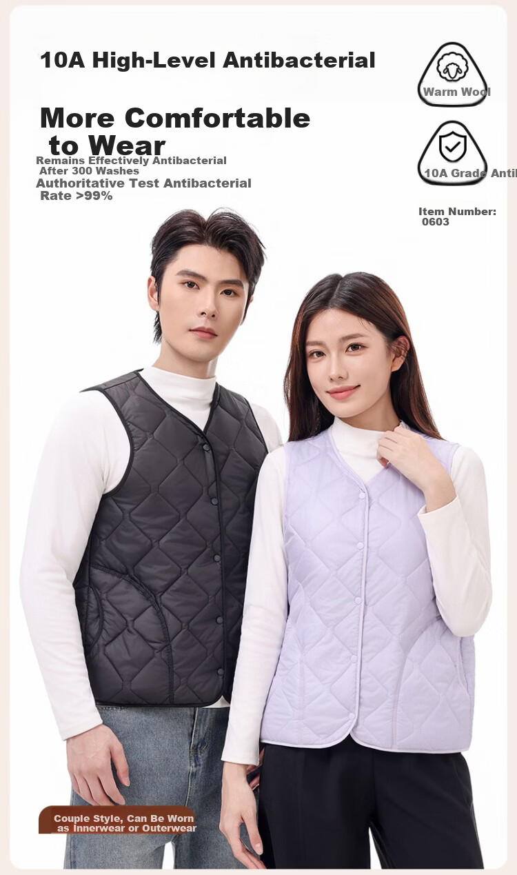 MiiOW Women's Wool Vest 2025 New Autumn Winter 10A Grade Antibacterial Lightweight Warm Sleeveless Outerwear 1