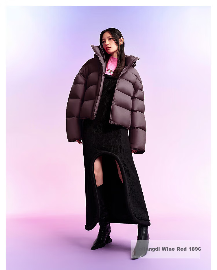 Bosideng Women's Winter 90% Down Puffy Thickened Hooded Jacket Warm Coat Mall Hot Sale Same Style 24