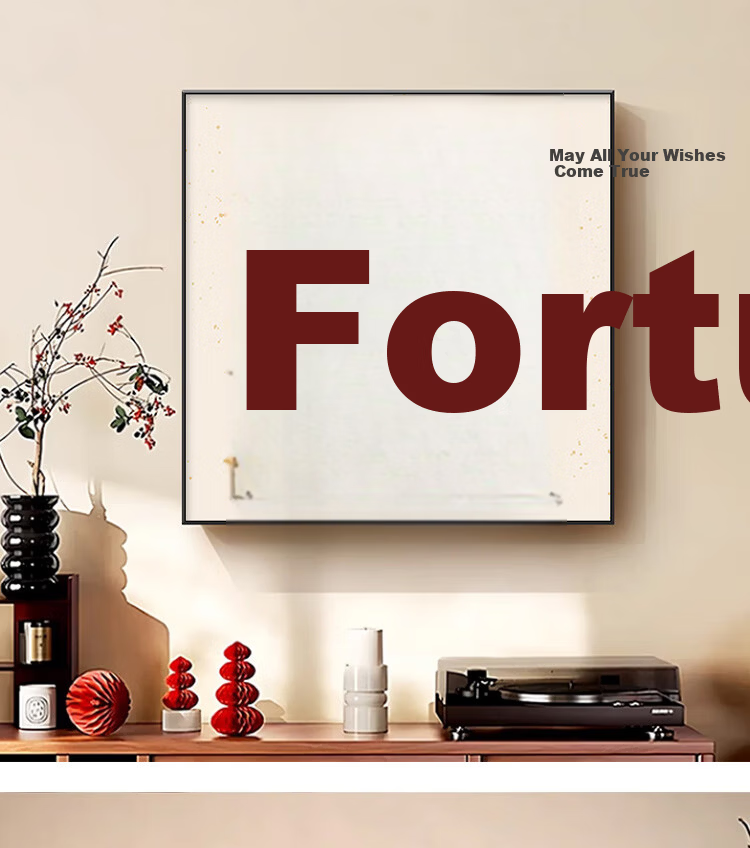 Yihuan Yu New Chinese Style Fu Character Living Room Decorative Painting Peace and Joy Sideboard Tabletop Decoration Dining Room Auspicious Hanging Painting 10