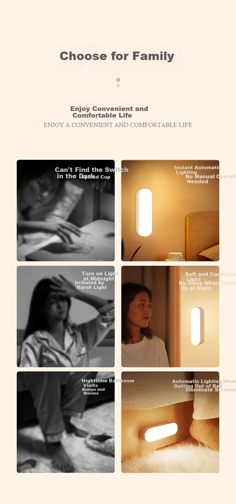 Smart Voice-Controlled Night Light for Bedroom, Hallway, Elderly, Toilet, Sleep Aid 2