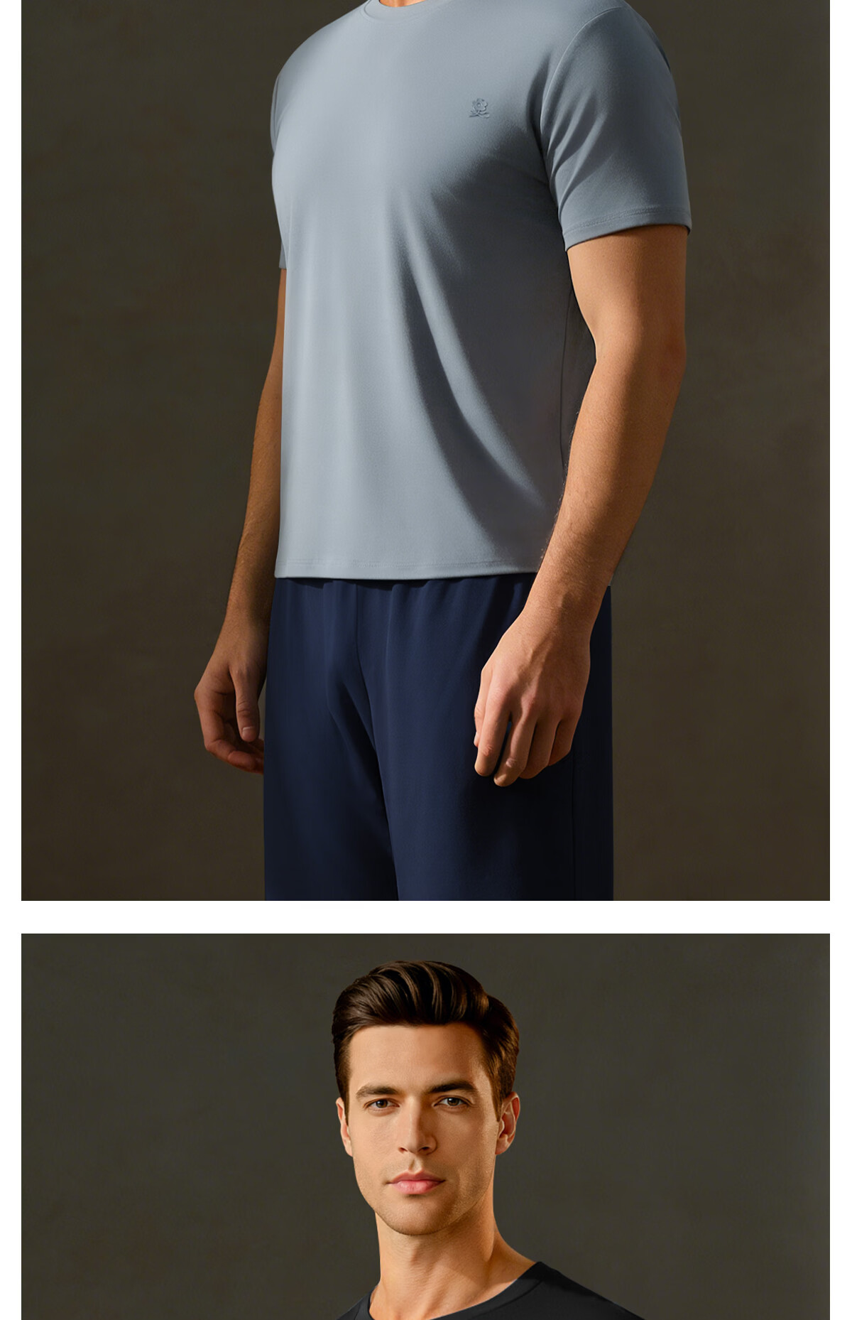 MONTAGUT 80s Modal Men's Short Sleeve Summer Thin Half Sleeve Ice Silk Cooling Loose Sports Fitness Base Shirt 23
