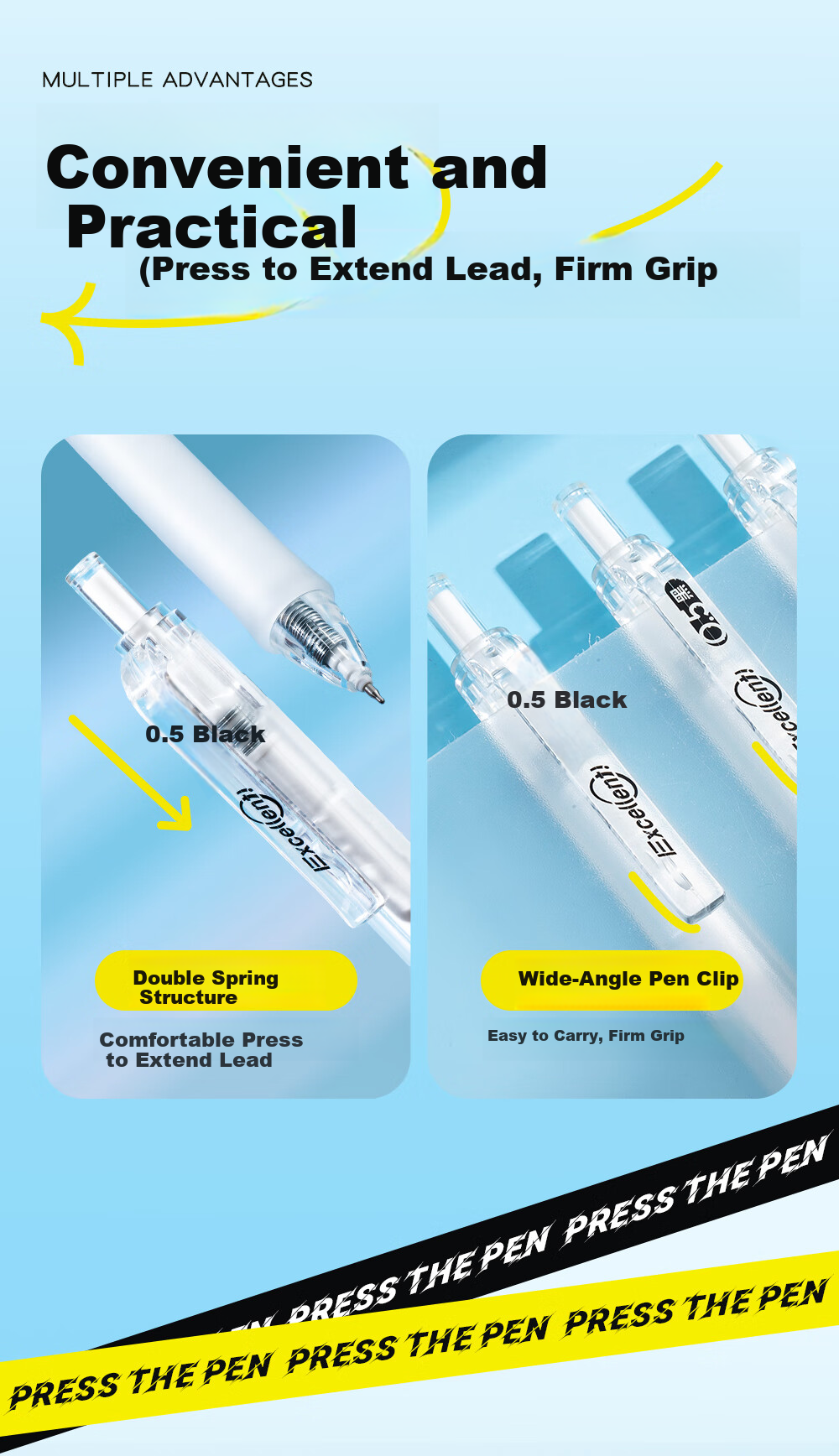 M&G Stationery Black 0.5mm Retractable Gel Pen, Quick-Dry Signature Pen for Students, 12pcs/Box AGPH7706A 11